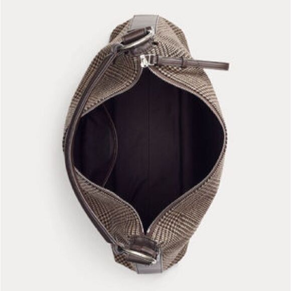 Ralph Lauren Collection *Fall '21 Lambswool Calfskin Trim Glenn-plaid Bridle Bag - Picture 5 of 16